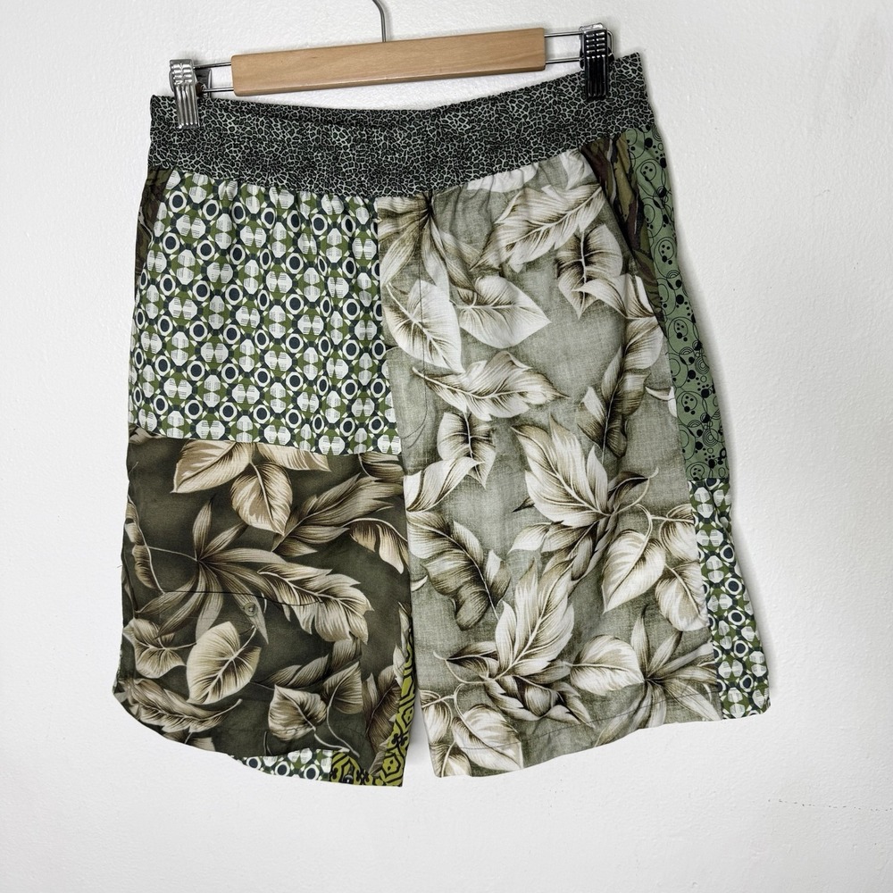 Pierre Louis Mascia Patchwork Style Pull On Elastic Waist Shorts Men's Large